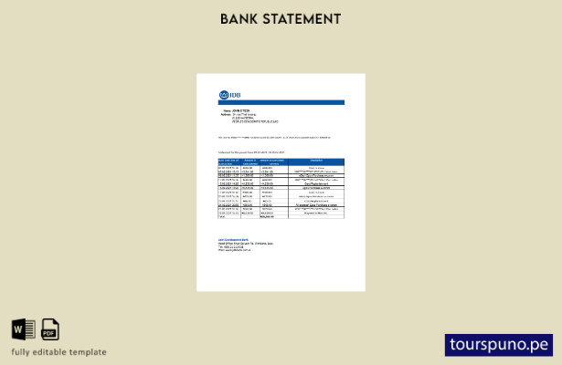 Listo para imprimir la plantilla de Excel del estado de cuenta del Banco Conjunt